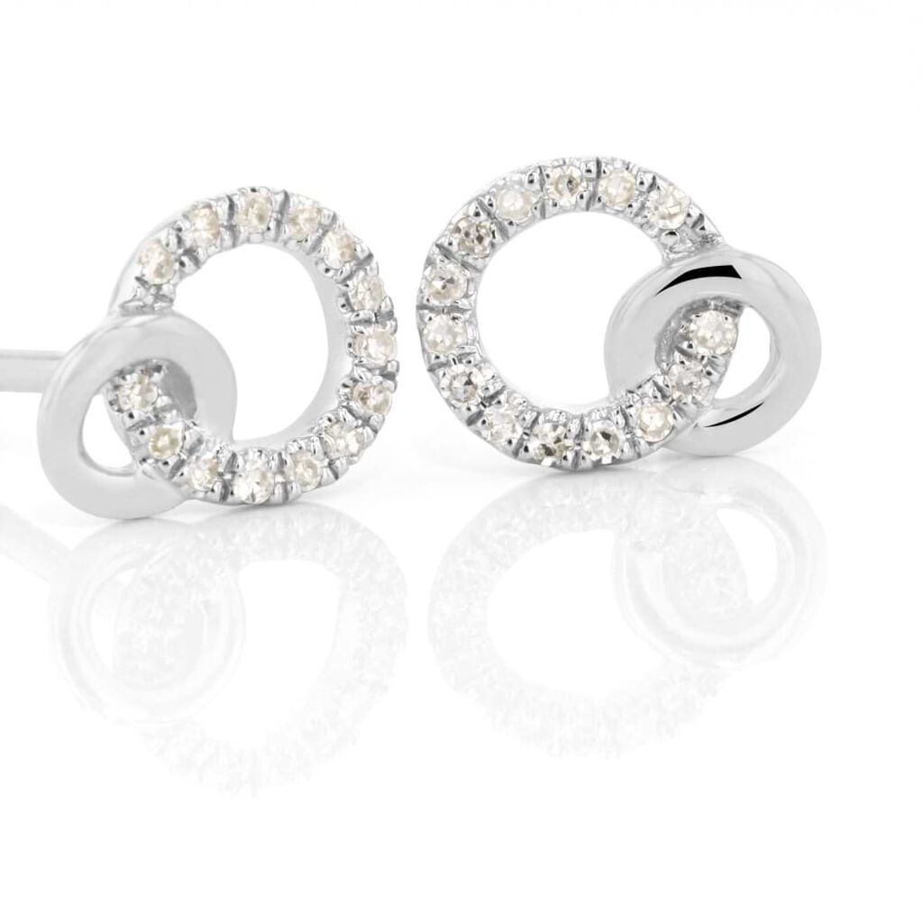 Orecchini Lobo Sophia Oro Bianco Diamante - Orecchini a Lobo Donna | Stroili