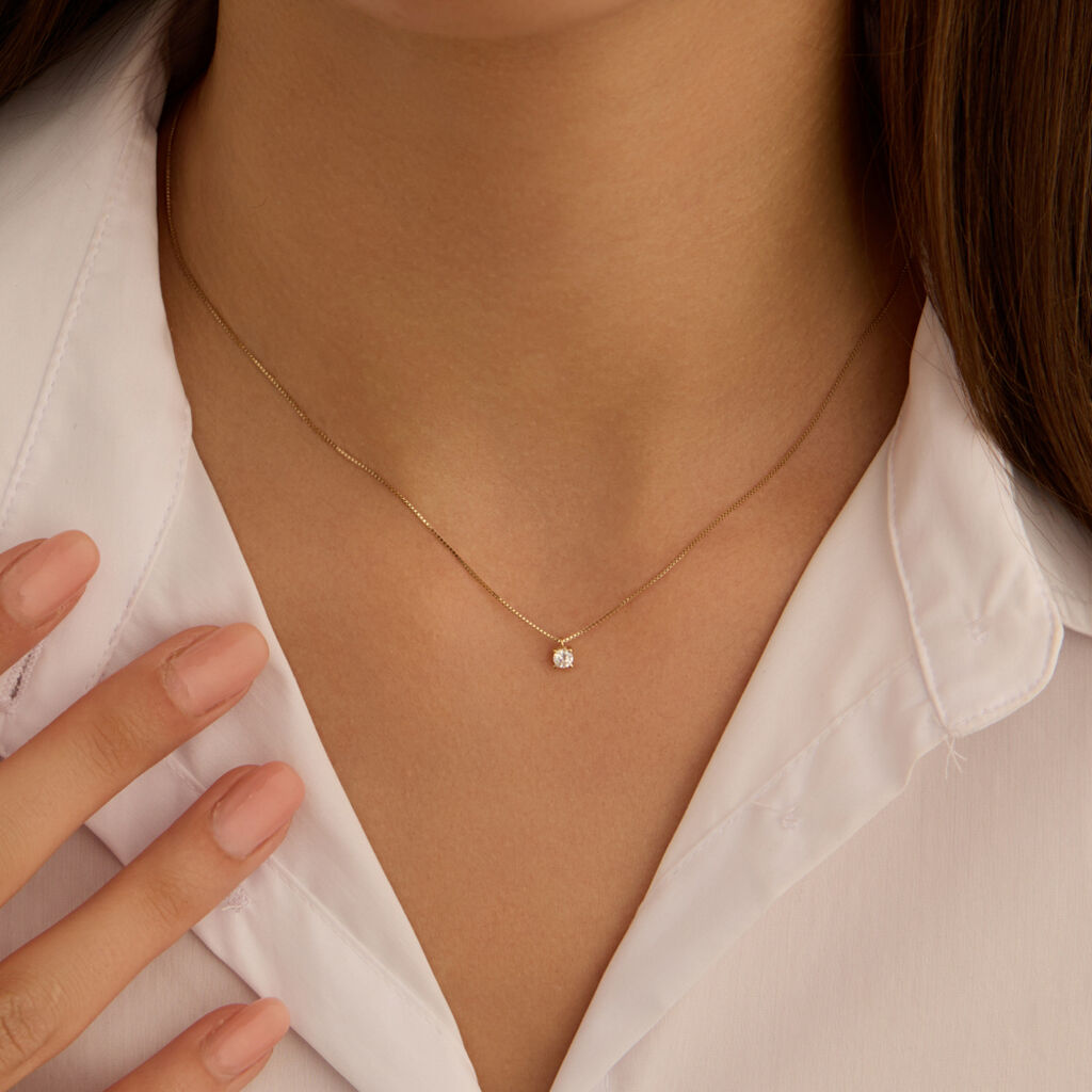 Collana Punto Luce Claire Oro Giallo Cubic Zirconia