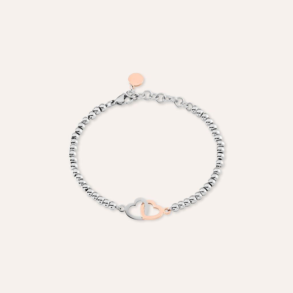 Bracciale Sunrise Acciaio Bicolore Bianco / Rosa