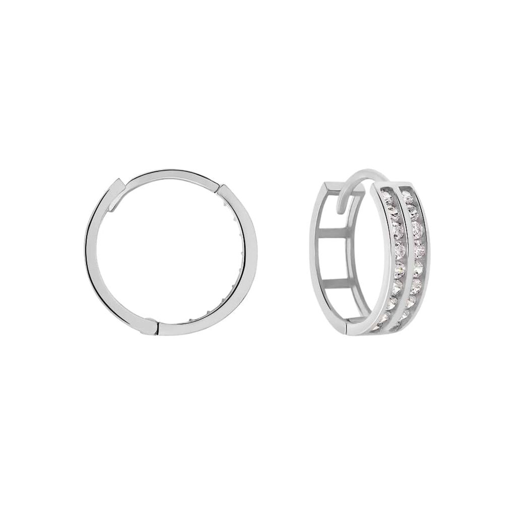Orecchini A Cerchio Toujours Oro Bianco Cubic Zirconia - Orecchini a Cerchio Donna | Stroili