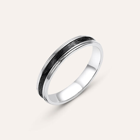 Fede Classica Carbonio 3.5 mm Oro Bianco - Anelli con Incisione Uomo | Stroili