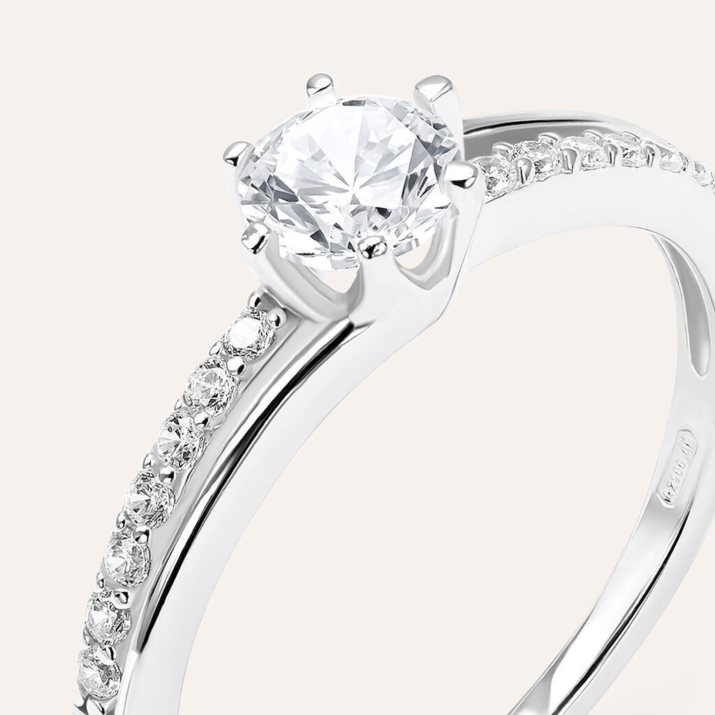 Anello Solitario Silver Elegance Argento Rodiato Cubic Zirconia - Anelli con Pietre Donna | Stroili