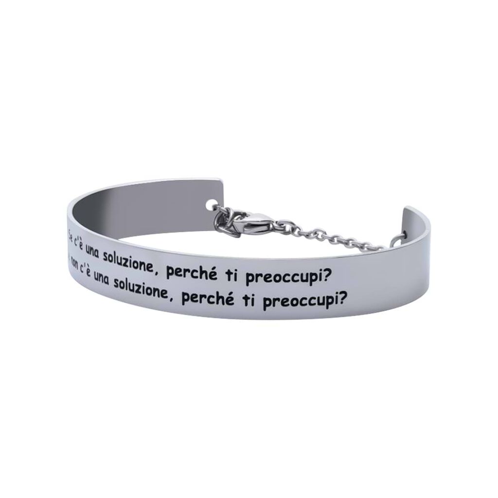 Bangle Se c'è una soluzione: perchè ti preoccupi? Se non c'è una soluzione: perchè ti preoccupi? in acciaio - Bracciali Donna | Stroili