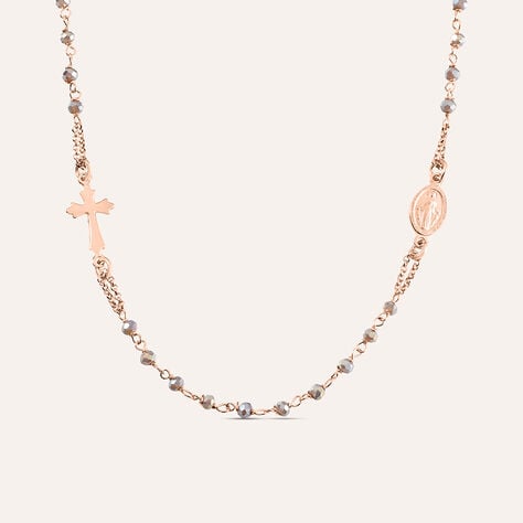 Collana Rosario Silver Soul Argento Rosa Cristallo - Collane Rosario Donna | Stroili