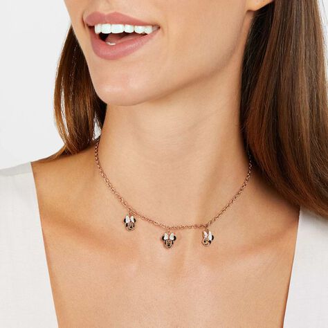 Collana Mickey Mouse & Friends Acciaio Rosa Cristallo - Collane Choker Donna | Stroili