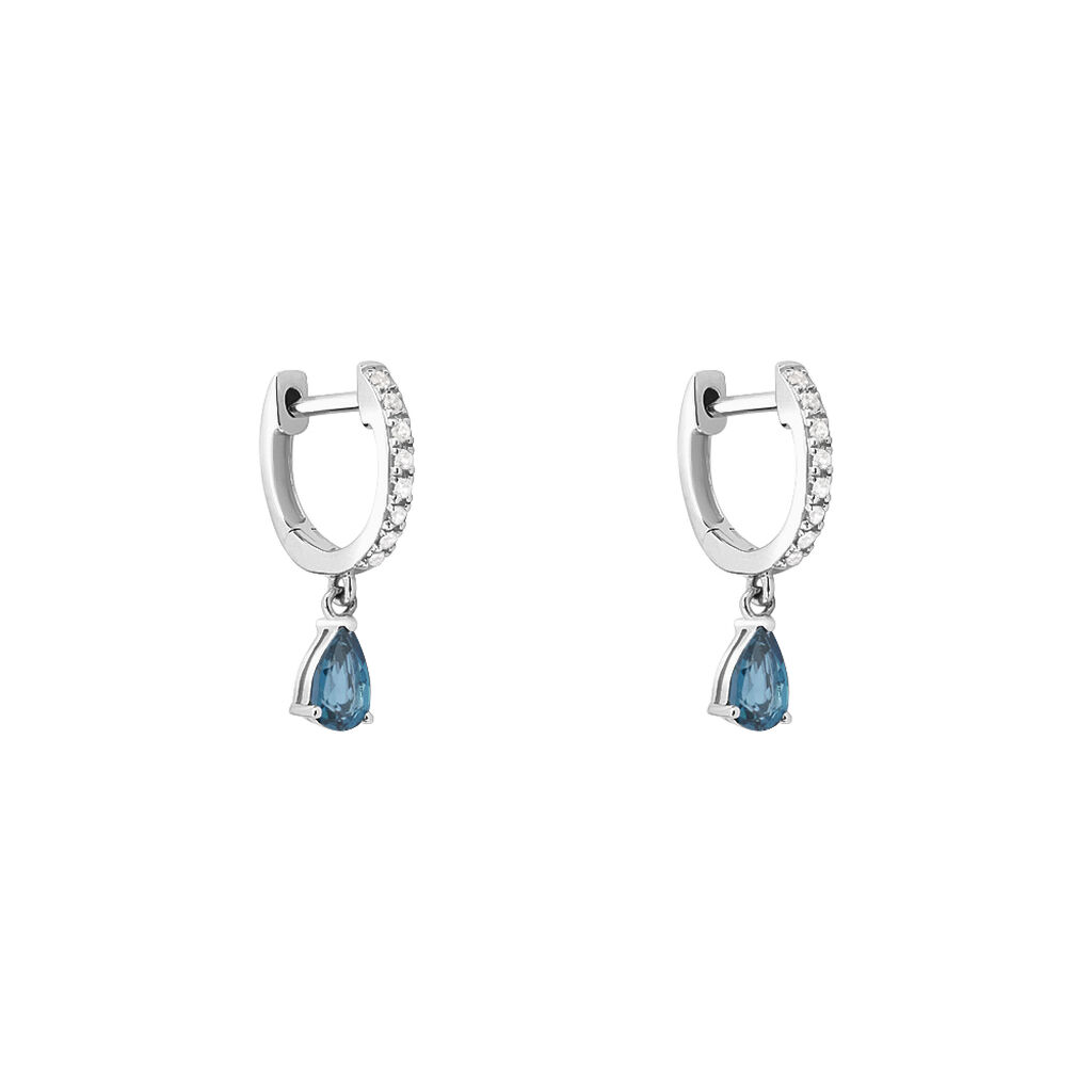 Orecchini A Cerchio Amélie Oro Bianco Topazio Cubic Zirconia - Orecchini Pendenti Donna | Stroili