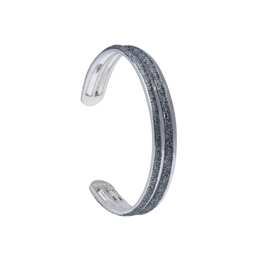 Bracciale bangle in ottone rodiato e glitter antracite - Bracciali Donna | Stroili