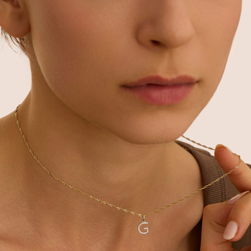 Pendente Poème Oro Bianco Cubic Zirconia