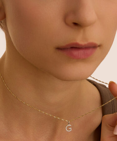 Pendente Po&egrave;me Oro Bianco Cubic Zirconia