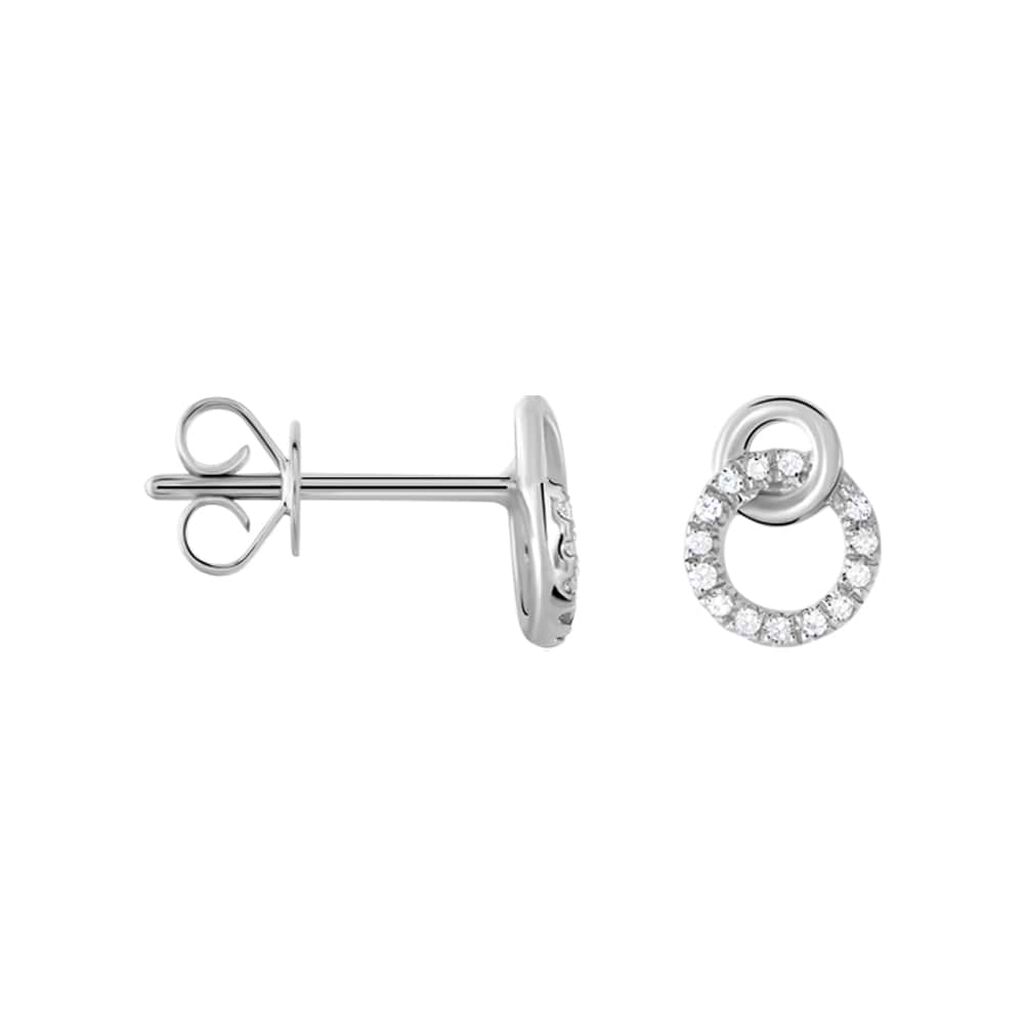 Orecchini Lobo Sophia Oro Bianco Diamante - Orecchini a Lobo Donna | Stroili