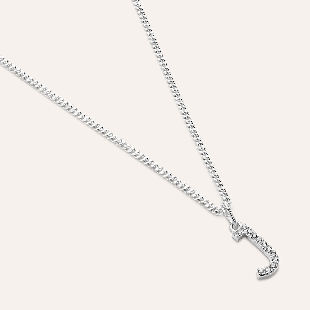 Pendente Po&egrave;me Oro Bianco Cubic Zirconia