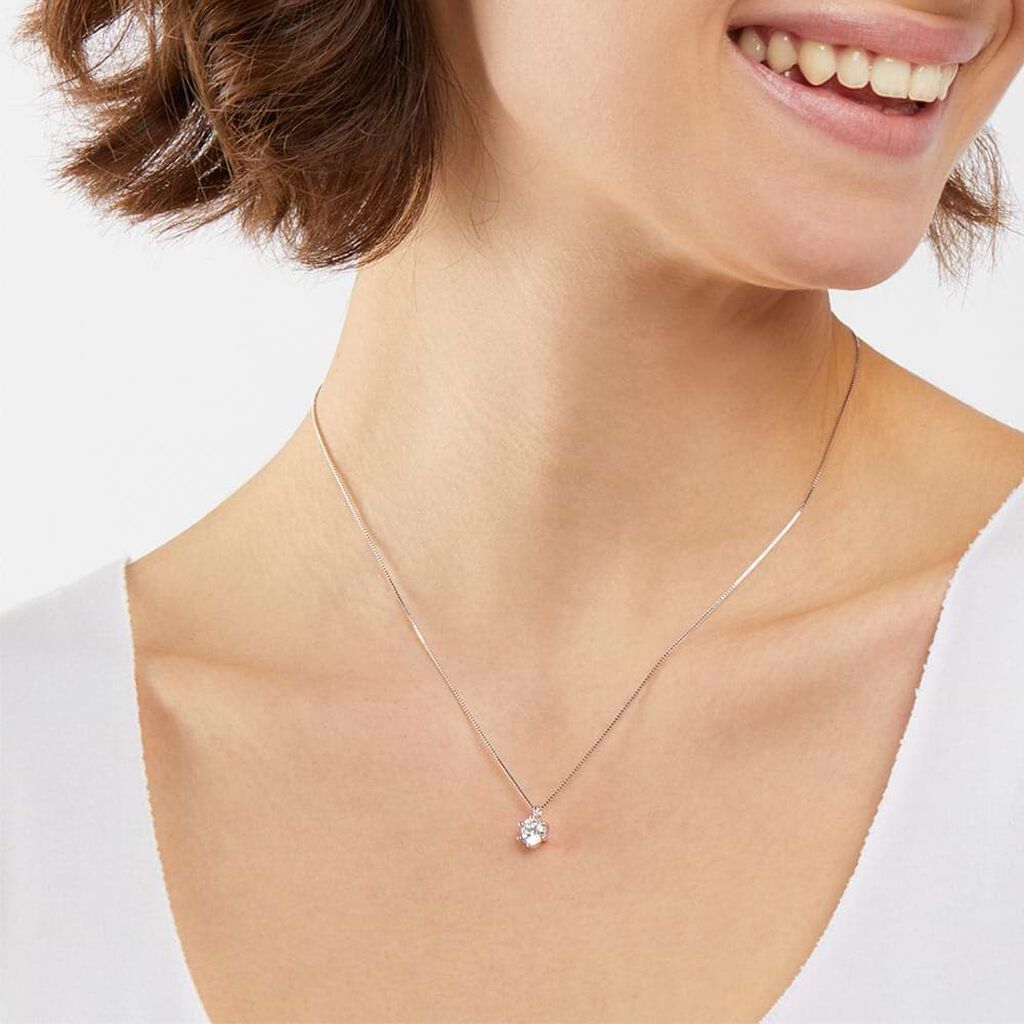 Collana Punto Luce Claire Oro Bianco Cubic Zirconia - Collane Punto Luce Donna | Stroili