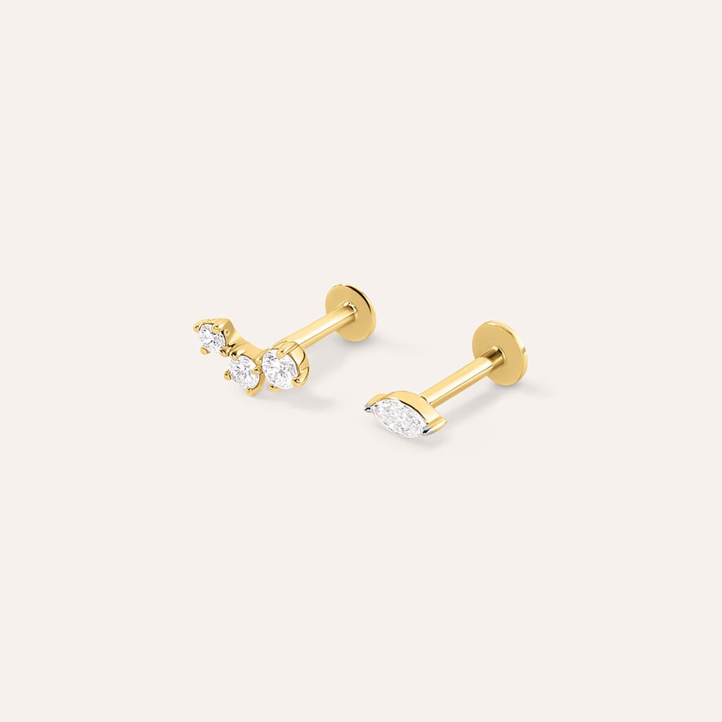 Piercing Orecchio Diamade Glam Oro Giallo Diamante Lab-Grown