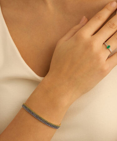 Bracciale Tennis Charlotte Oro Giallo Smeraldo