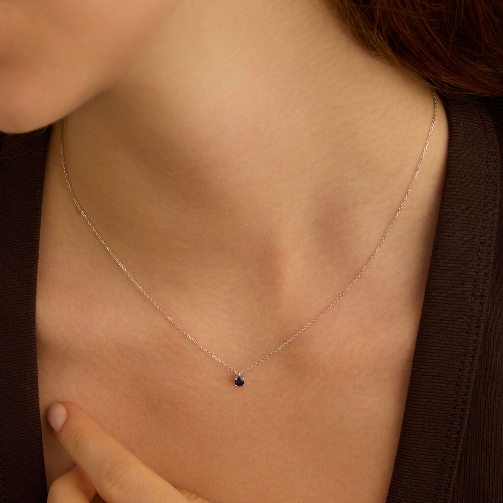 Collana Punto Luce Charlotte Oro Bianco Zaffiro