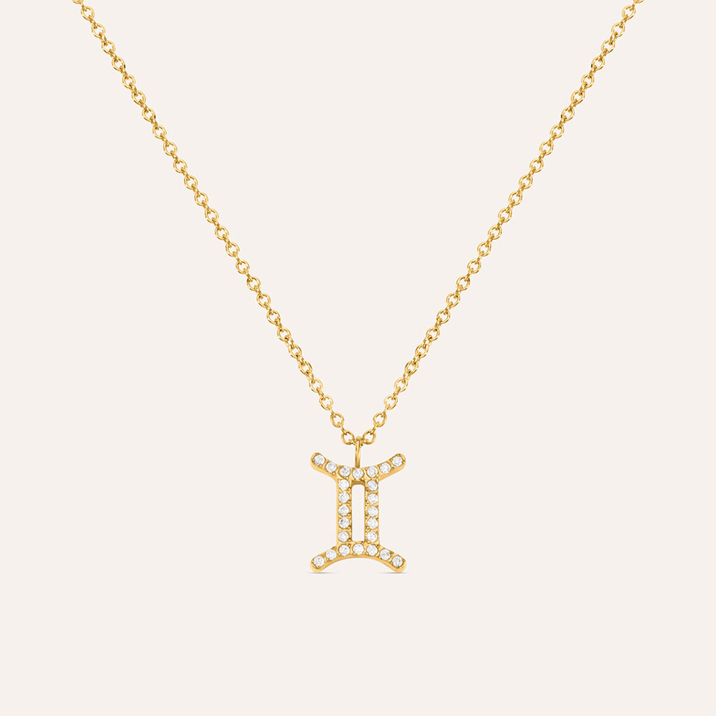 Collana Radiance Acciaio Dorato Cubic Zirconia