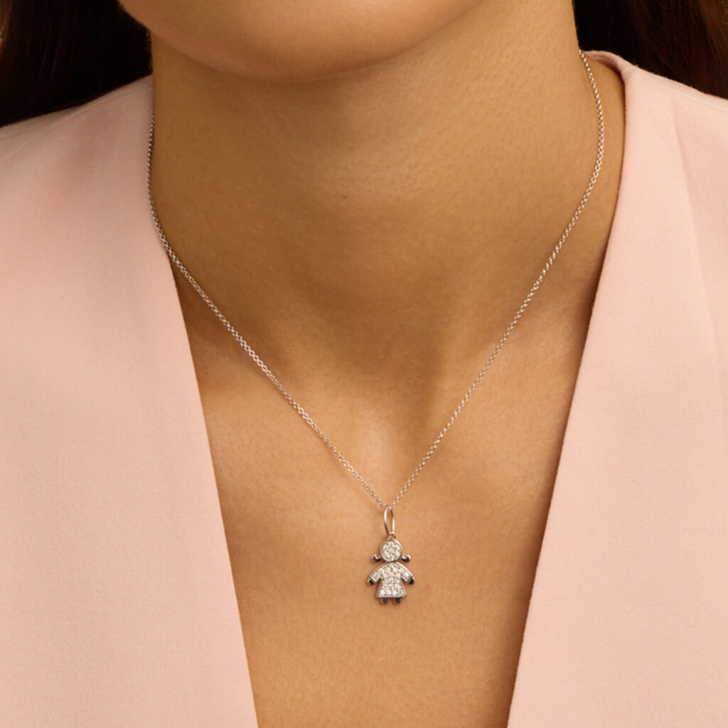 Pendente Love Beats Argento Rodiato Cubic Zirconia