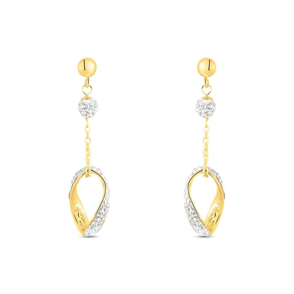 Orecchini Pendenti Crystal Gold Oro Giallo Cristallo - Orecchini Pendenti Donna | Stroili