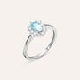 Anello Solitario Kate Jasmine Oro Bianco Acquamarina Diamante
