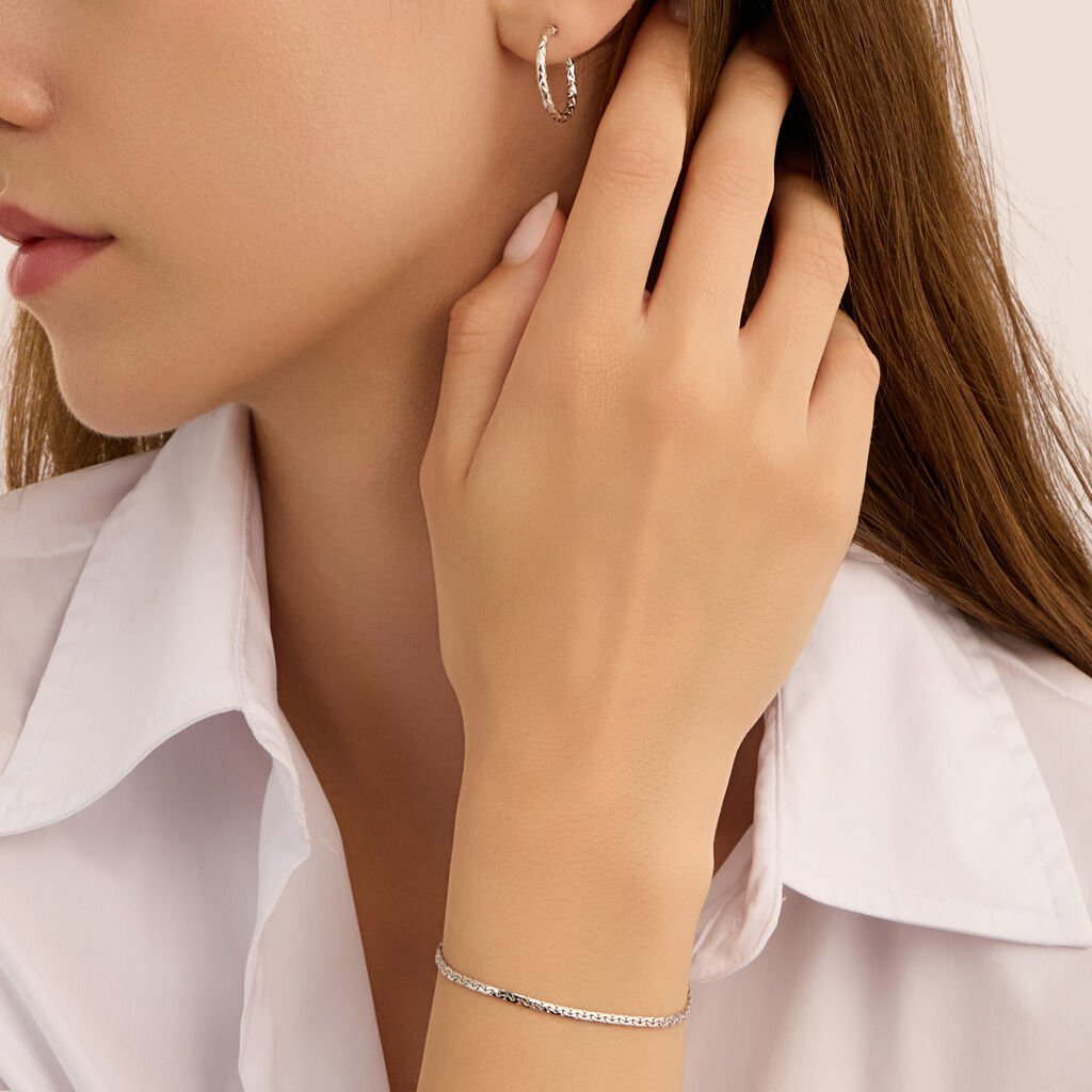 Bracciale Catena Colette Oro Bianco - Bracciali Donna | Stroili