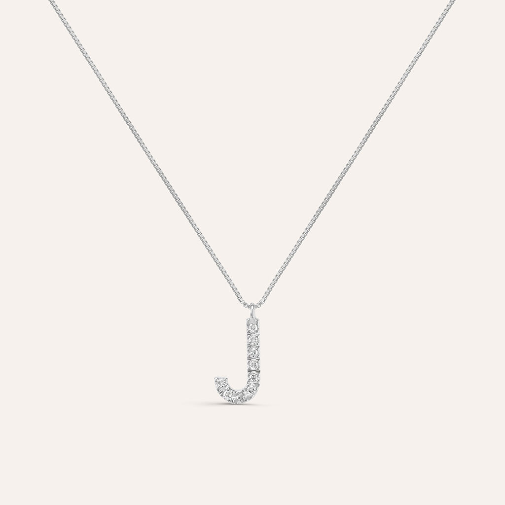 Collana Diamond Letters Oro Bianco Diamante