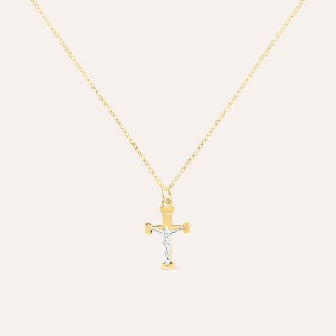 Collana Cristo Holy Oro Bicolore Giallo / Bianco - Collane Unisex | Stroili