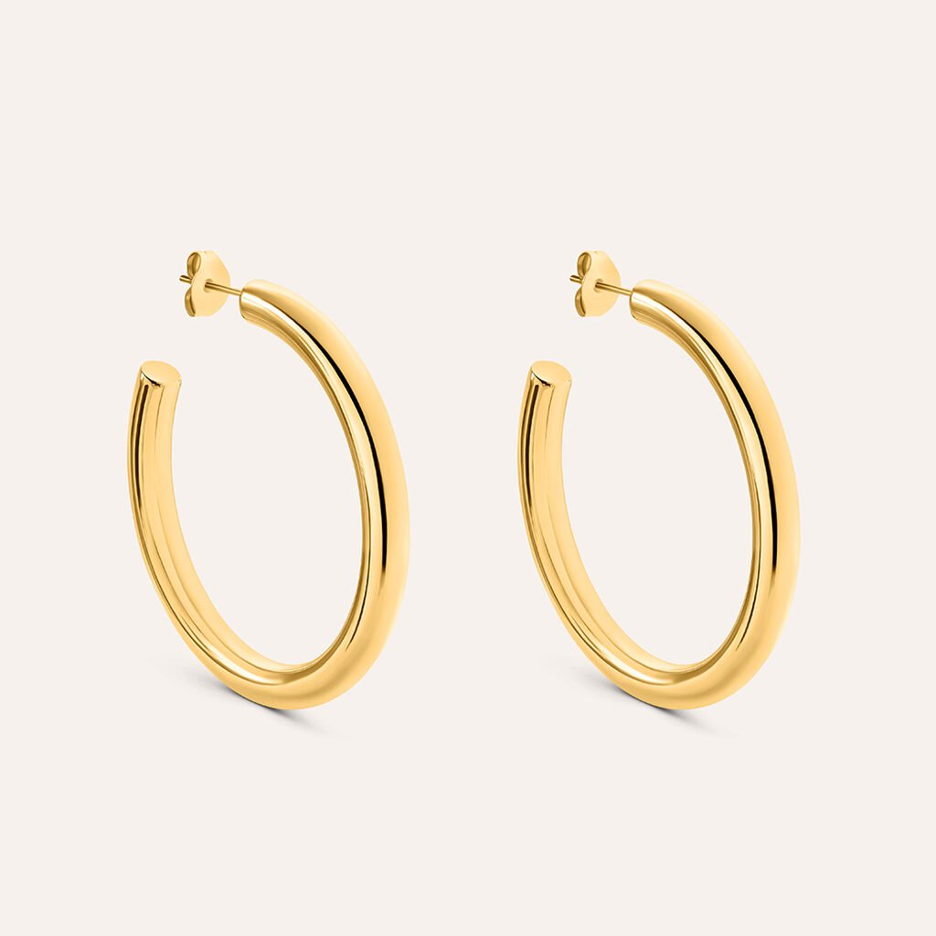 Orecchini A Cerchio Radiance Acciaio Dorato