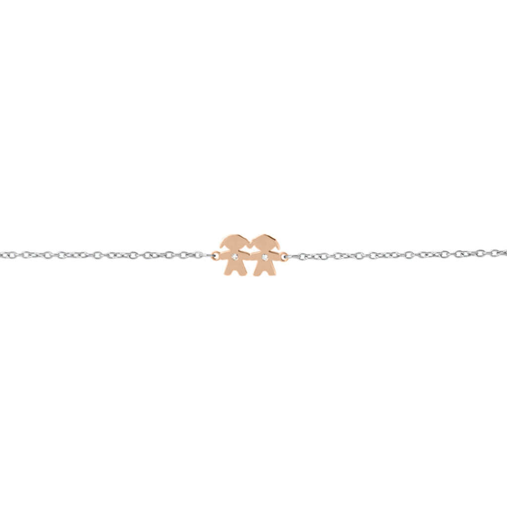 Bracciale Lady Chic Acciaio Bicolore Bianco / Rosa Cristallo - Bracciali Donna | Stroili
