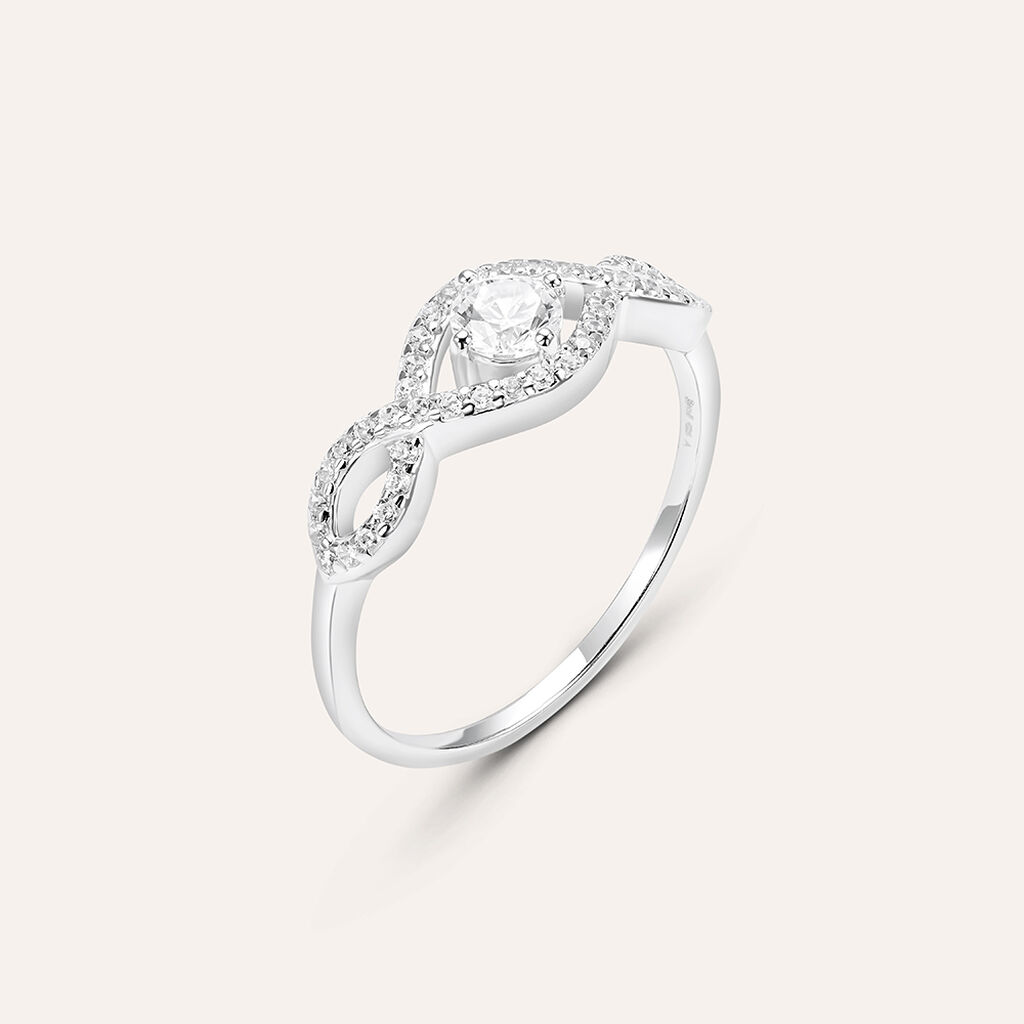 Anello Solitario Silver Elegance Argento Rodiato Cubic Zirconia - Anelli con Pietre Donna | Stroili