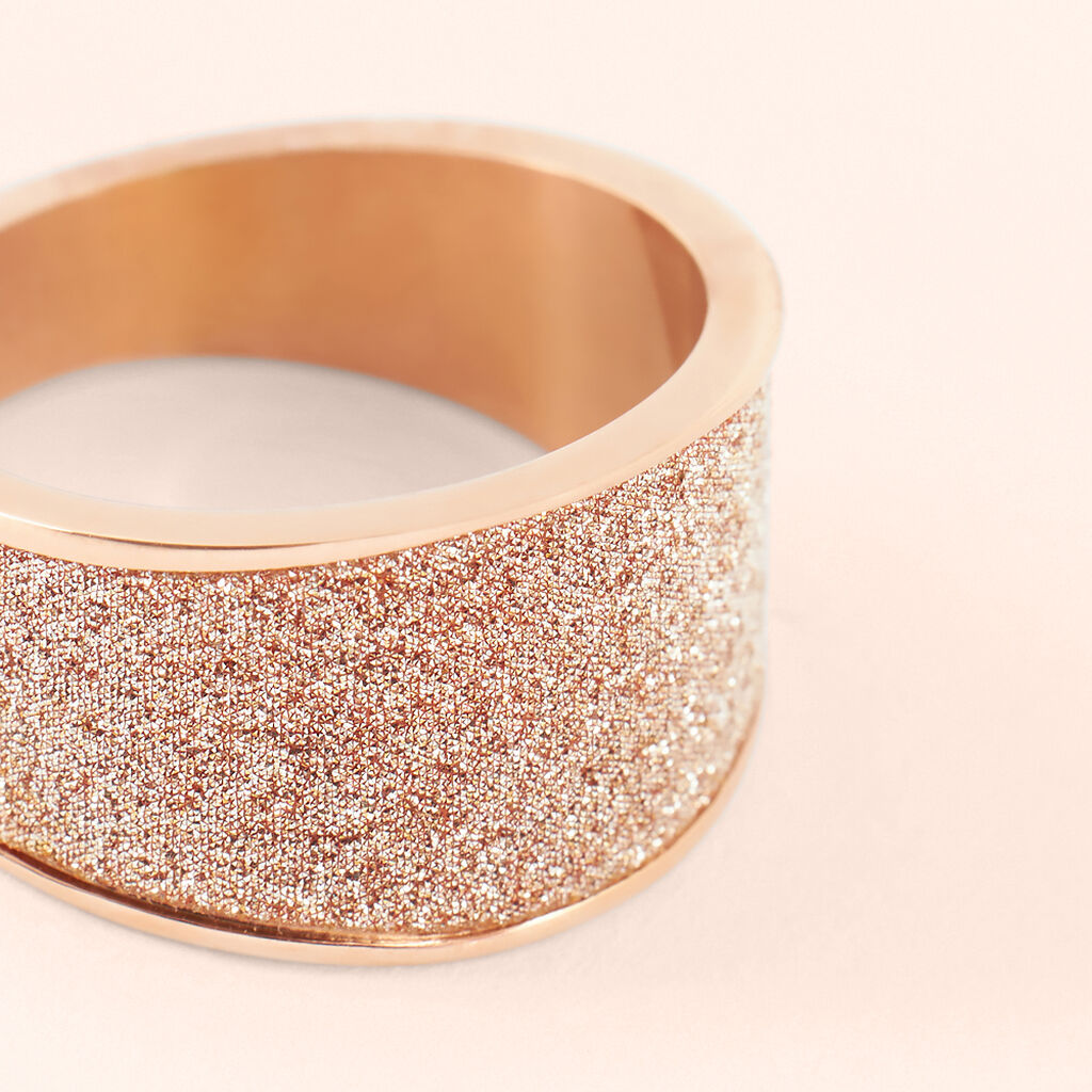 Anello Fascia Aura Acciaio Rosa