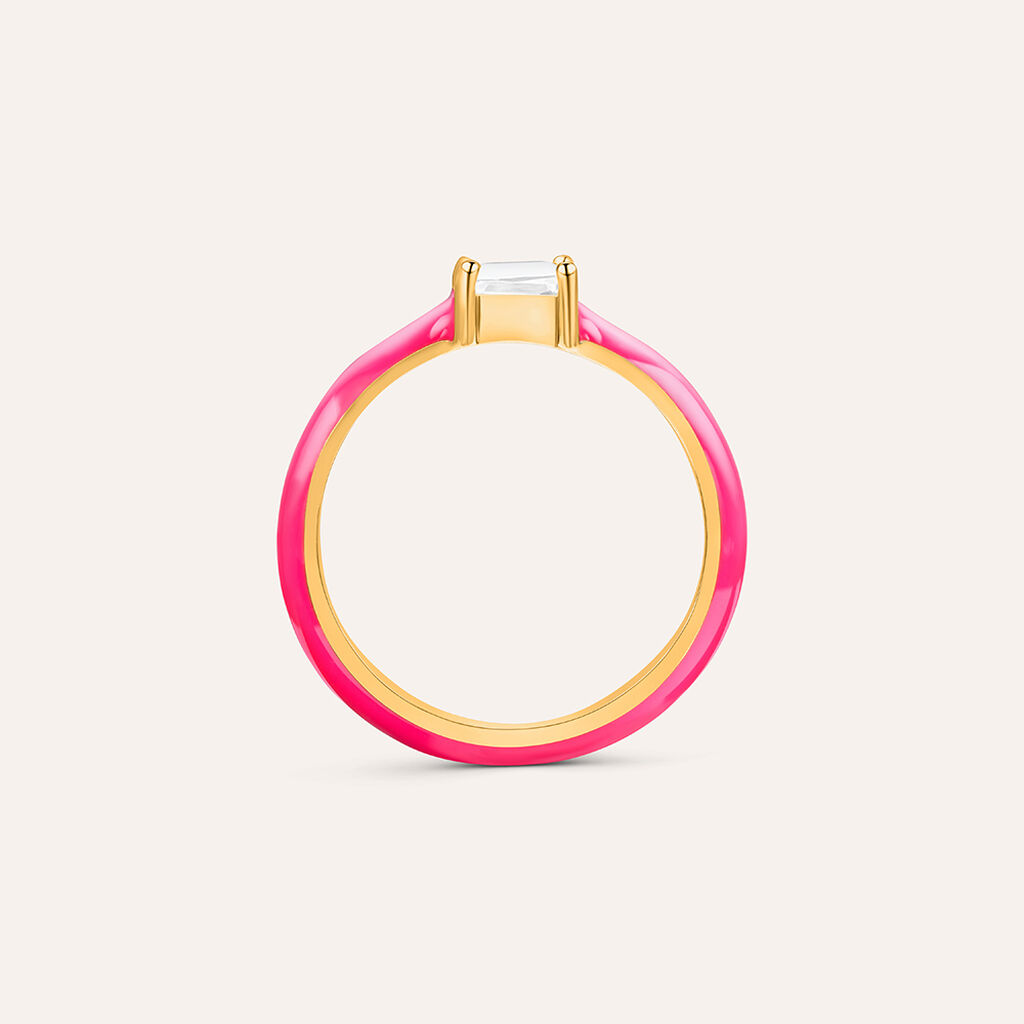 Anello Solitario Lady Sweet Acciaio Dorato Cristallo - Anelli con Pietre Donna | Stroili