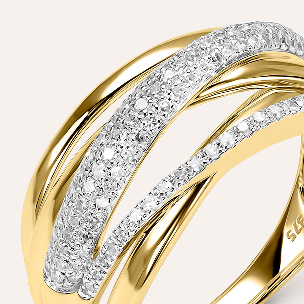Anello Fascia Sophia Oro Giallo Diamante - Anelli a Fascia Larga Donna | Stroili