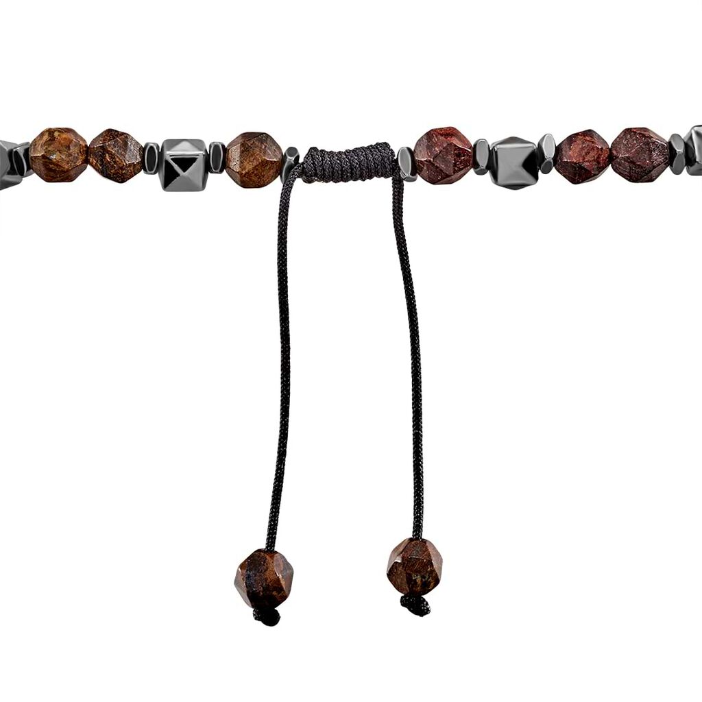 Bracciale in corda pietre e acciaio bicolore