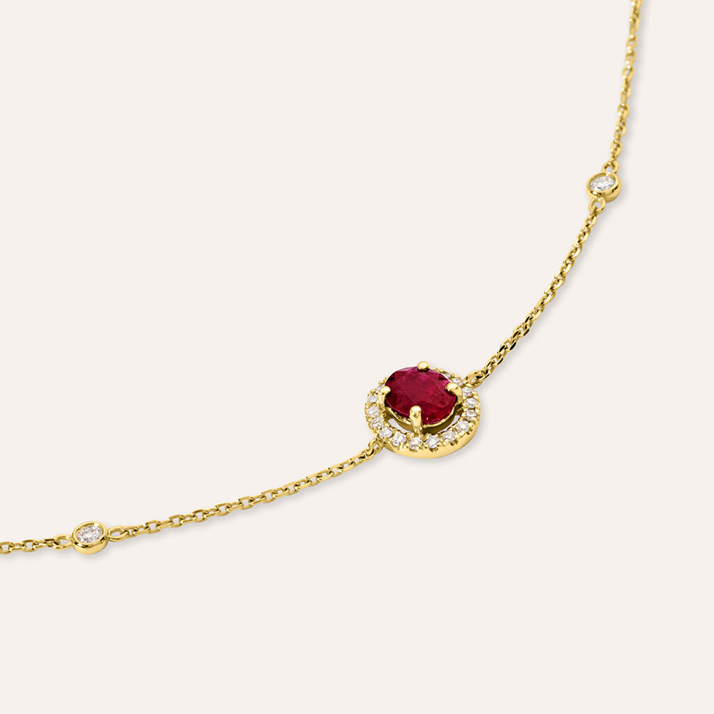 Bracciale Charlotte Oro Giallo Rubino Diamante