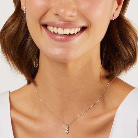 Orecchini Pendenti Trilogy Claire Oro Bianco Cubic Zirconia - Orecchini Pendenti Donna | Stroili