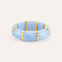 Bangle Elastico Radiance Acciaio Dorato Acrilico Celeste