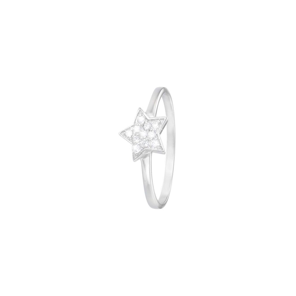 Anello stella in argento 925 rodiato e zirconi - Anelli Donna | Stroili