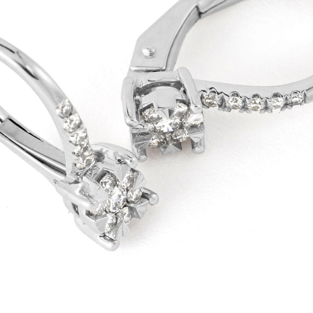 Orecchini Lobo Punto Luce Petali Oro Bianco Diamante - Orecchini a Lobo Donna | Stroili