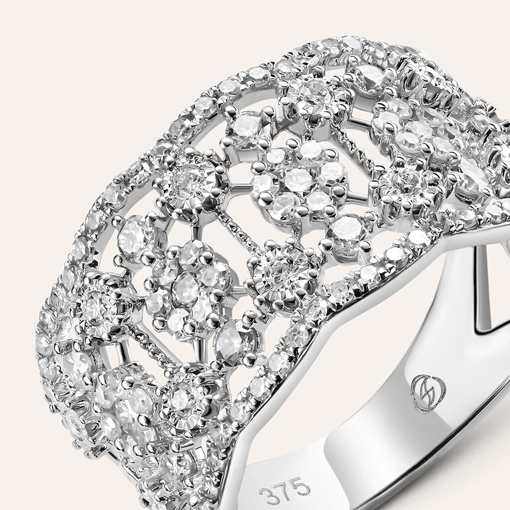 Anello Fascia Sophia Oro Bianco Diamante - Anelli con Pietre Donna | Stroili