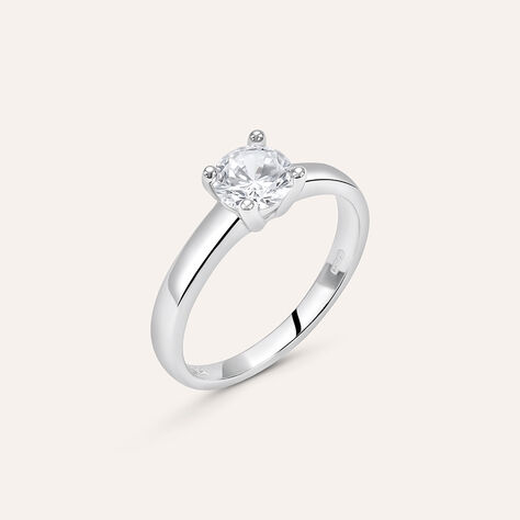 Anello Solitario Silver Elegance Argento Rodiato Cubic Zirconia - Anelli con Pietre Donna | Stroili