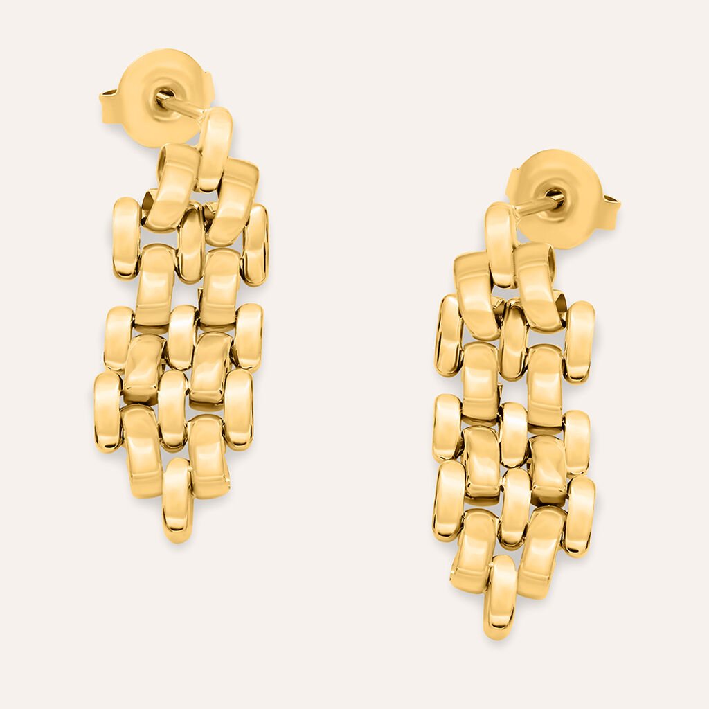 Orecchini Pendenti Panther Chain Lady Code Acciaio Dorato - Orecchini Pendenti Donna | Stroili