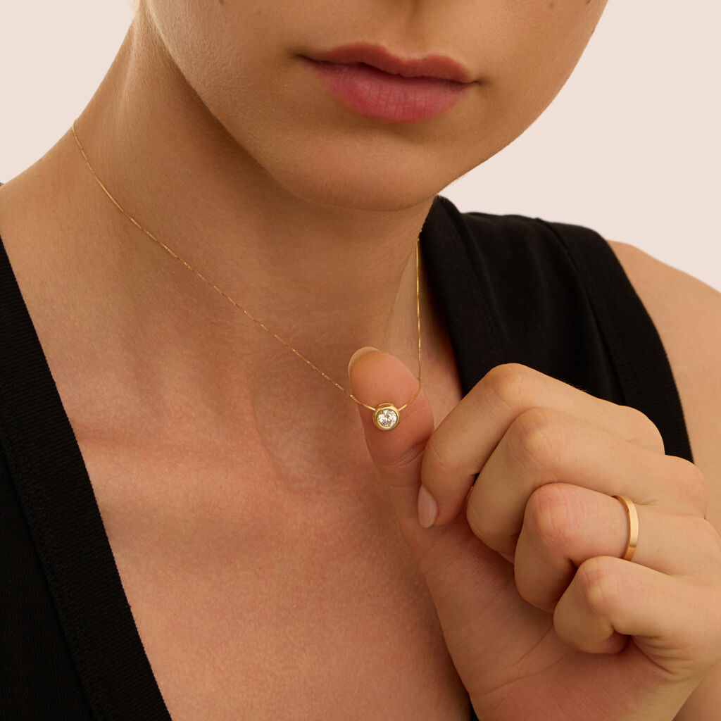 Collana Punto Luce Claire Oro Giallo Cubic Zirconia