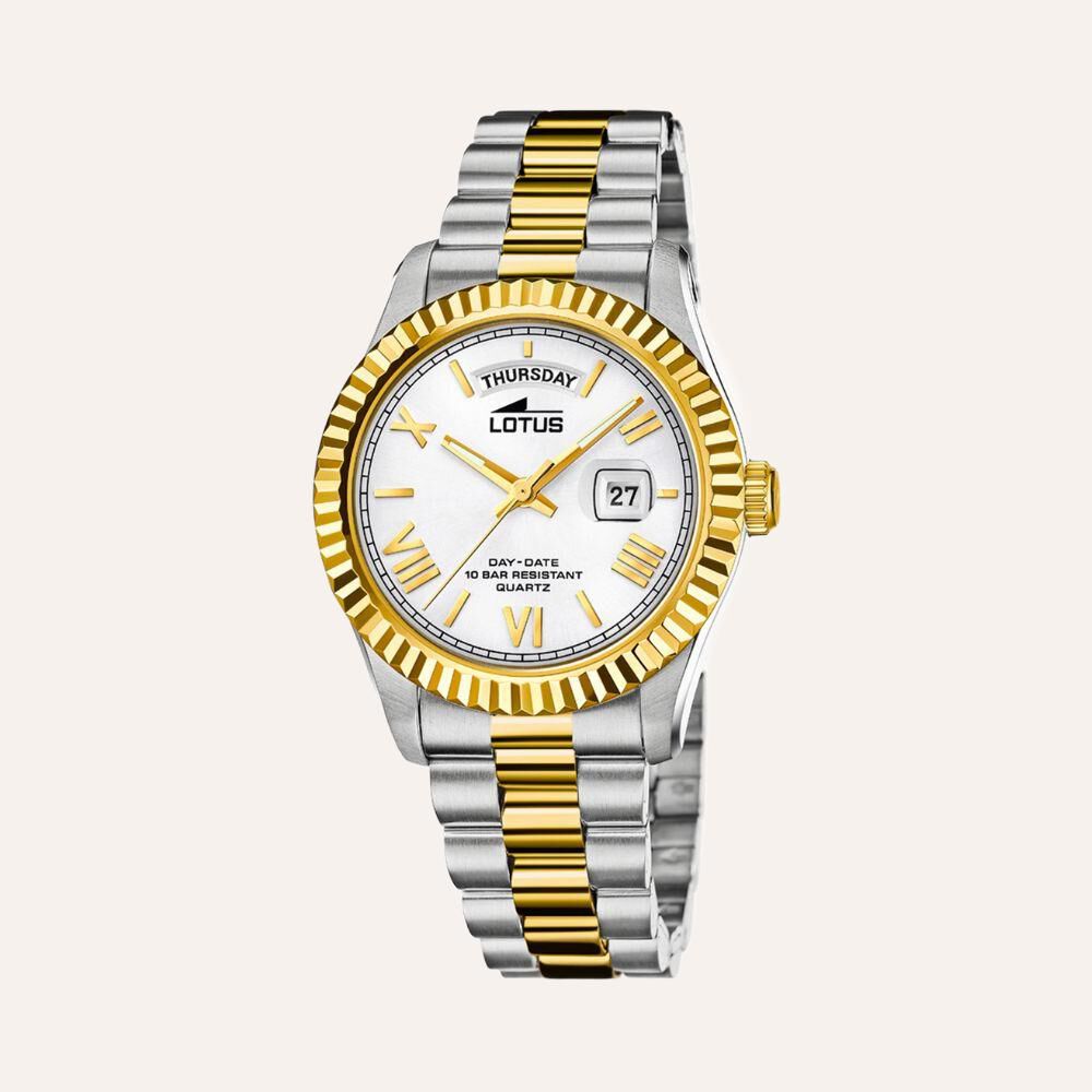 Orologio Lotus Analogico Da Donna In Acciaio Inox Brunito - Quadrante Blu, Vetro Minerale, Cassa 38 Mm