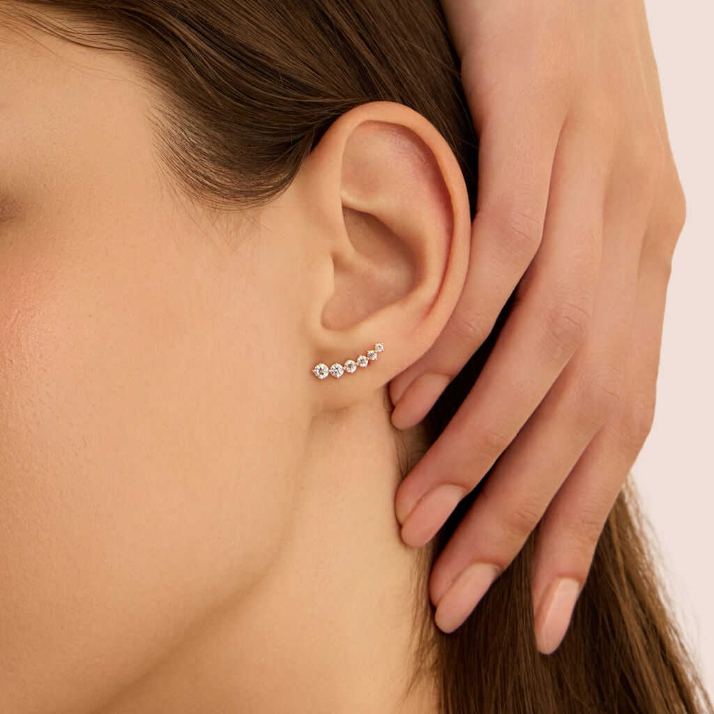 Orecchini Lobo Bon Ton Oro Giallo Cubic Zirconia