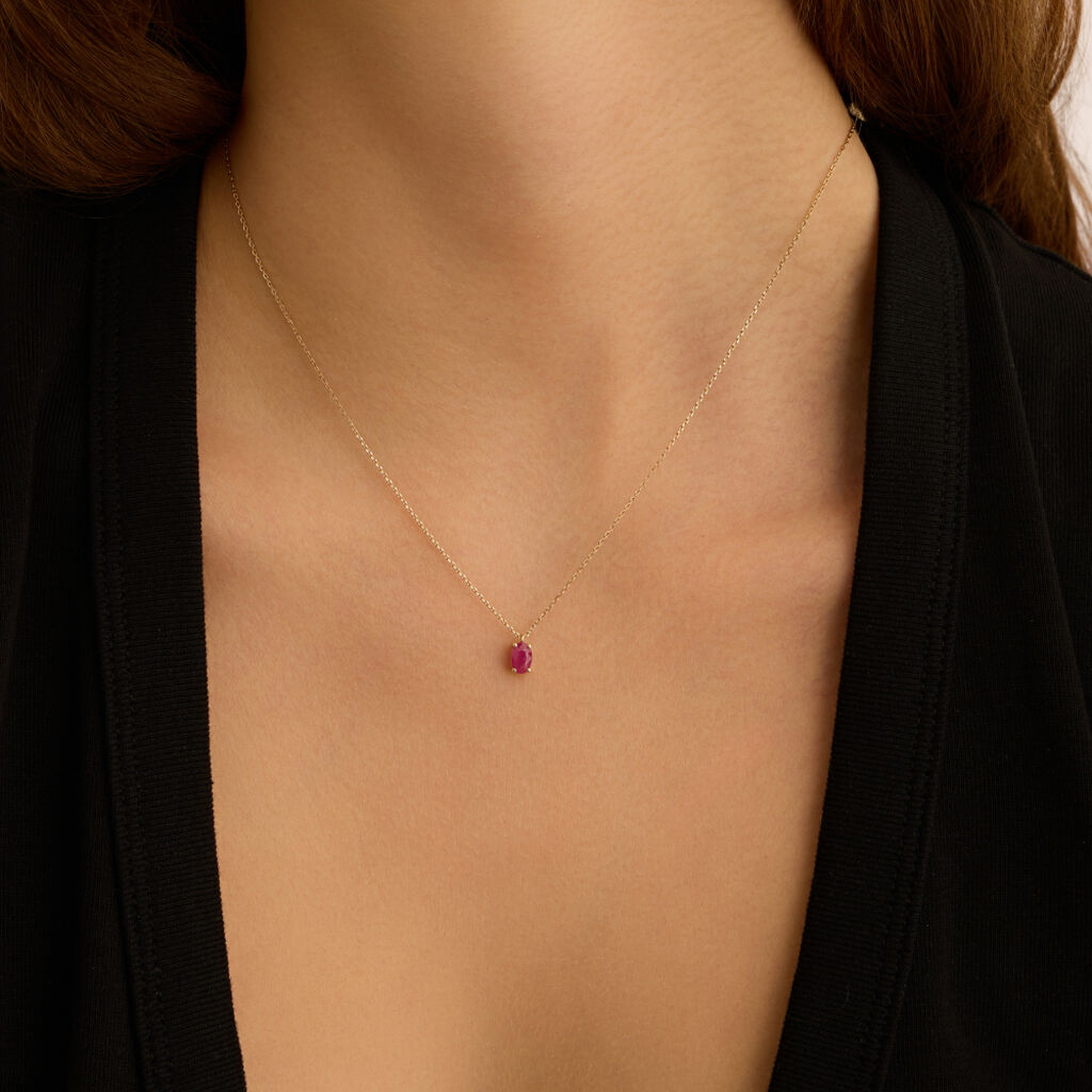 Collana Punto Luce Charlotte Oro Giallo Rubino