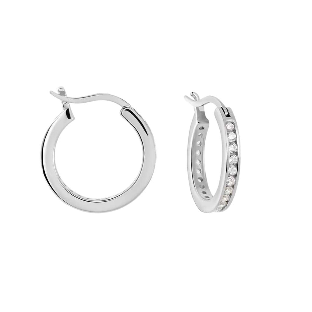 Orecchini A Cerchio Silver Elegance Argento Rodiato Cubic Zirconia - Orecchini a Cerchio Donna | Stroili