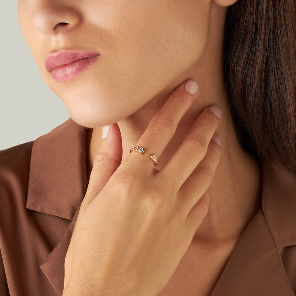 Anello Contrarie Golden Dream Placcato Oro Giallo Cubic Zirconia - Anelli con Pietre Donna | Stroili