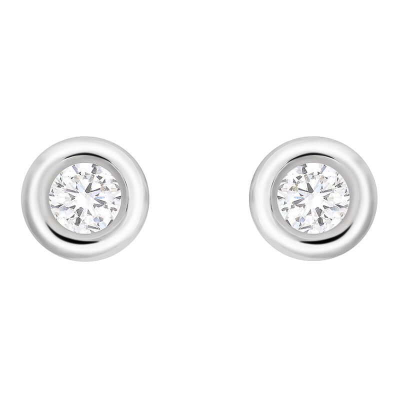 Orecchini Lobo Punto Luce Diamade Oro Bianco Diamante Lab-Grown - Orecchini a Lobo Donna | Stroili
