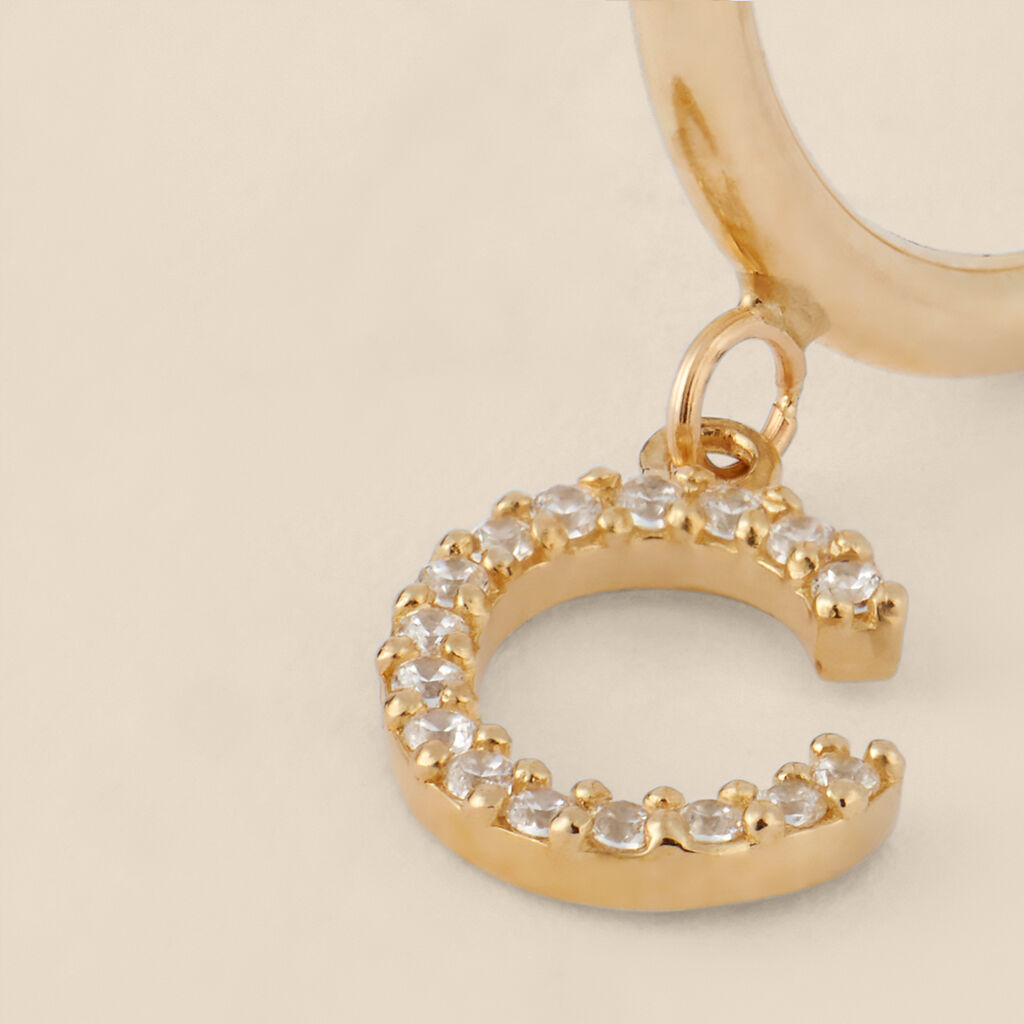 Mono Orecchino A Cerchio Toujours Oro Giallo Cubic Zirconia