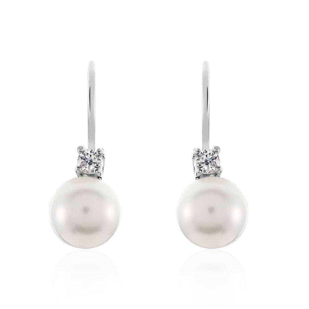 Orecchini Pendenti Silver Pearls Argento Rodiato Perla sintentica Cubic Zirconia